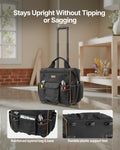 Rolling Tool Bag 110lbs 25 Pockets Telescoping Handle Wheels