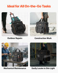 Rolling Tool Bag 110lbs 25 Pockets Telescoping Handle Wheels