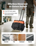 Rolling Tool Bag 27 Pockets Heavy Duty Wheels Telescoping Handle