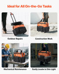 Rolling Tool Bag 27 Pockets Heavy Duty Wheels Telescoping Handle