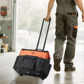Rolling Tool Bag 27 Pockets Heavy Duty Wheels Telescoping Handle