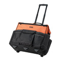 Rolling Tool Bag 27 Pockets Heavy Duty Wheels Telescoping Handle