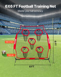 Football Throwing Net 1828x1828mm 5 Target Pockets Training Practice