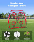 Football Throwing Net 1828x1828mm 5 Target Pockets Training Practice
