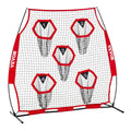 Football Throwing Net 1828x1828mm 5 Target Pockets Training Practice