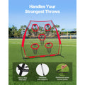 2133.6 x 2133.6mm Football Trainer Throwing Net, Training Throwing Target Practice Net with 5 Target Pockets, Knotless Net Includes Straps and Portable Carry Case, Improve QB Throwing Accuracy