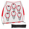 2438.4x2438.4mm Football Trainer Throwing Net, Training Throwing Target Practice Net with 6 Target Pockets, Knotless Net Includes Straps and Portable Carry Case, Improve QB Throwing Accuracy,Red