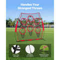 2438.4x2438.4mm Football Trainer Throwing Net, Training Throwing Target Practice Net with 6 Target Pockets, Knotless Net Includes Straps and Portable Carry Case, Improve QB Throwing Accuracy,Red