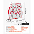 2438.4x2438.4mm Football Trainer Throwing Net, Training Throwing Target Practice Net with 6 Target Pockets, Knotless Net Includes Straps and Portable Carry Case, Improve QB Throwing Accuracy,Red