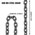 4 Legs Lifting Hook Chain Sling 2Mx8MM, 4T Lifting Chain Sling Legs Steel Factories Steel Powder Coating Lifting Chain High Temperature Resistance