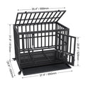 Heavy Duty Dog Crate 38 in Metal Dog Kennel with Wheels and Removable Tray
