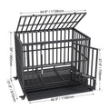 47 Inch Heavy Duty Dog Crate, Indestructible Dog Crate, 3-Door Heavy Duty Dog Kennel for Medium to Large Dogs with Lockable Wheels and Removable Tray, High Anxiety Dog Crate for Indoor & Outdoor