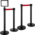 Stanchion Posts 4-Set Stainless Steel Queue Barriers 6.6ft Belts