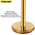 Stanchion Post 6-Set Queue Barriers Gold Retractable Belts Sign Frame