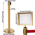 Stanchion Post 6-Set Queue Barriers Gold Retractable Belts Sign Frame