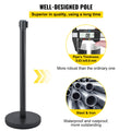 Crowd Control Stanchion Set 6 Piece Black 2m Retractable Belt