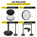 Crowd Control Stanchion Set 6 Piece Black 2m Retractable Belt