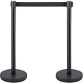 Crowd Control Stanchion Set 6 Piece Black 2m Retractable Belt