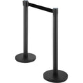 Crowd Control Stanchion Set 6 Piece Black 2m Retractable Belt