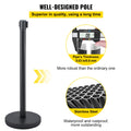 Crowd Control Stanchion Set 6 Piece 2m Red Retractable Belt Black