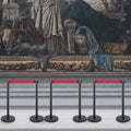 Crowd Control Stanchion Set 6 Piece 2m Red Retractable Belt Black