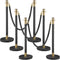 Crowd Control Stanchion Set 6 Black Velvet Rope 5ft Barrier