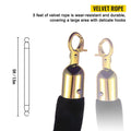Crowd Control Stanchion Set 6 Black Velvet Rope 5ft Barrier