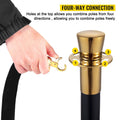 Crowd Control Stanchion Set 6 Black Velvet Rope 5ft Barrier