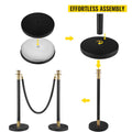 Crowd Control Stanchion Set 6 Black Velvet Rope 5ft Barrier