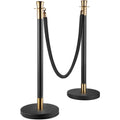 Crowd Control Stanchion Set 6 Black Velvet Rope 5ft Barrier