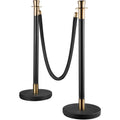 Crowd Control Stanchion Set 6 Black Velvet Rope 5ft Barrier