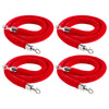 4 Pcs Red Velvet Stanchion Ropes, 1.5 m Crowd Control Stanchion Red Velvet Ropes with Silver Hooks, Post Queue Barrier Carpet Rope for Carpet Events Movie Theaters Grand Openings Hotels Party