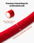VEVOR 2x Red Velvet Stanchion Ropes 1.5m Silver Hooks Crowd Control