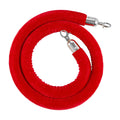VEVOR 2x Red Velvet Stanchion Ropes 1.5m Silver Hooks Crowd Control