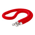 VEVOR 2x Red Velvet Stanchion Ropes 1.5m Silver Hooks Crowd Control