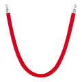 2 Pcs Red Velvet Stanchion Ropes, 1.5 m Crowd Control Stanchion Red Velvet Ropes with Silver Hooks, Post Queue Barrier Carpet Rope for Carpet Events Movie Theaters Grand Openings Hotels Party