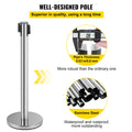 Crowd Control Stanchion Set 6 Silver Red Belt 2m Barrier