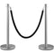 Crowd Control Stanchion Set 2 Silver Base 5ft Black Velvet Rope