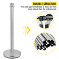 Crowd Control Stanchion Set 2 Silver Base 5ft Black Velvet Rope