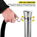 Crowd Control Stanchion Set 2 Silver Base 5ft Black Velvet Rope