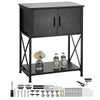 Aquarium Stand, 20 Gallon Fish Tank Stand, 25.6 x 16.5 x 31.9 in Steel and MDF Turtle Tank Stand, 167.6 lbs Load Capacity, Reptile Tank Stand with Storage Cabinet and Embedded Power Panel, Black