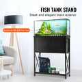 Aquarium Stand, 20 Gallon Fish Tank Stand, 25.6 x 16.5 x 31.9 in Steel and MDF Turtle Tank Stand, 167.6 lbs Load Capacity, Reptile Tank Stand with Storage Cabinet and Embedded Power Panel, Black