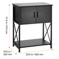 Aquarium Stand, 20 Gallon Fish Tank Stand, 25.6 x 16.5 x 31.9 in Steel and MDF Turtle Tank Stand, 167.6 lbs Load Capacity, Reptile Tank Stand with Storage Cabinet and Embedded Power Panel, Black