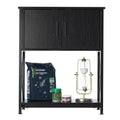 Aquarium Stand, 20 Gallon Fish Tank Stand, 25.6 x 16.5 x 31.9 in Steel and MDF Turtle Tank Stand, 167.6 lbs Load Capacity, Reptile Tank Stand with Storage Cabinet and Embedded Power Panel, Black