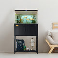 Aquarium Stand 20 Gallon Fish Tank Steel MDF Black Storage Cabinet