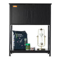 Aquarium Stand 20 Gallon Fish Tank Steel MDF Black Storage Cabinet