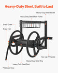 Wall Mounted Garden Hose Reel 125ft 5/8in Metal Basket