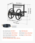 Wall Mounted Garden Hose Reel 125ft 5/8in Metal Basket