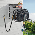Wall Mounted Garden Hose Reel 125ft 5/8in Metal Basket