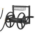 Wall Mounted Garden Hose Reel 125ft 5/8in Metal Basket